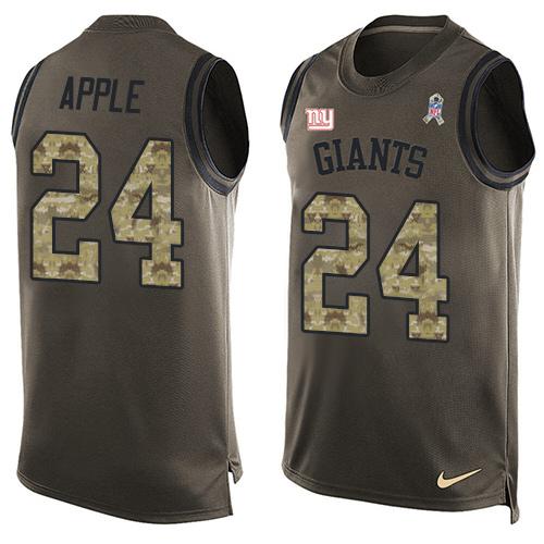 Nike Giants #24 Eli Apple Green Men's Stitched NFL Limited Salute To Service Tank Top Jersey - Click Image to Close